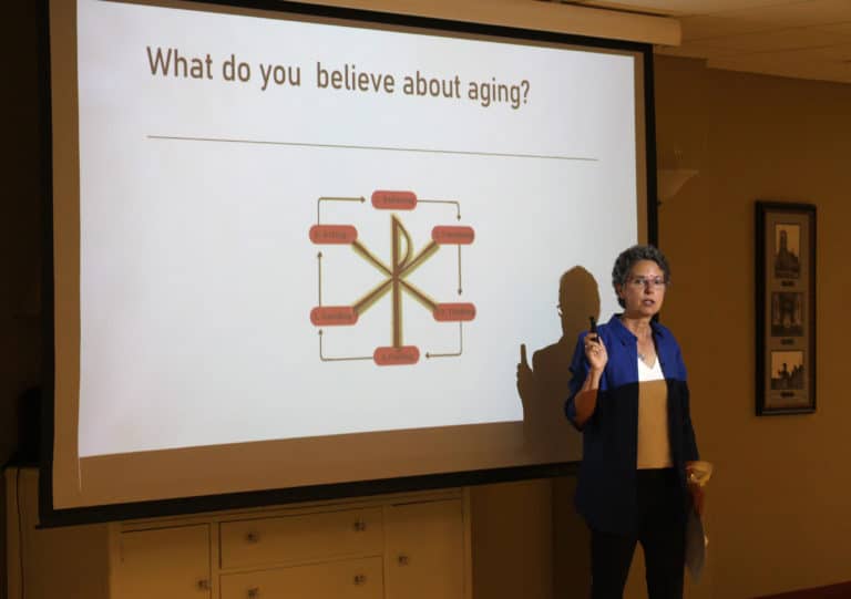 What you believe about aging is based on what you think and feel, Maryann Joyce explained. These beliefs lead to your attitude and your actions.