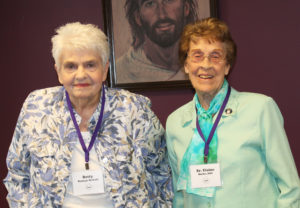 1949: Betty Rumage Bickett, left, and Sister Elaine Burke.