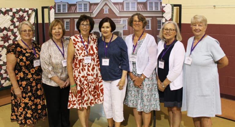 Class of 1968, from left, Sara Olges Holden, Deborah Lord Campisano, Patricia Wedding Stelmach, Shirley McIntyre Story, Carole Caummisar Sanders, Brenda Greenwell Wallace, and Judy Deweese King.