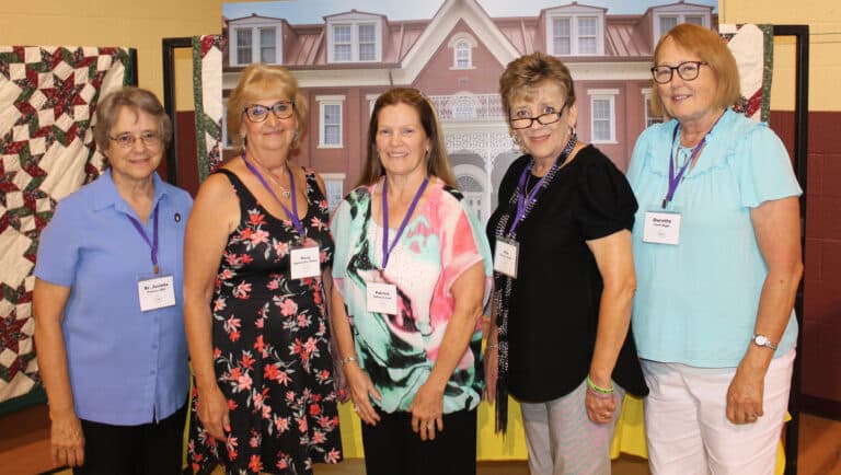 Class of 1972, from left, Sister Jacinta Powers, Mary Shewmaker Willett, Patricia Schwartz Cook, Rita Thomas Tanner and Dorothy Ford Riggs.