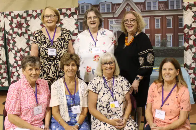 Class of 1972, seated from left, Rita Thomas Tanner, Shirley Bickett Warren, Mary Ann Shewmaker Willett, and Pat Schwartz Cook; standing from left, Dorothy Ford Riggs, Mary Ann Clements Carr, and Theresa Mattingly Clark. Class of 1972, seated from left, Rita Thomas Tanner, Shirley Bickett Warren, Mary Ann Shewmaker Willett, and Pat Schwartz Cook; standing from left, Dorothy Ford Riggs, Mary Ann Clements Carr, and Theresa Mattingly Clark.