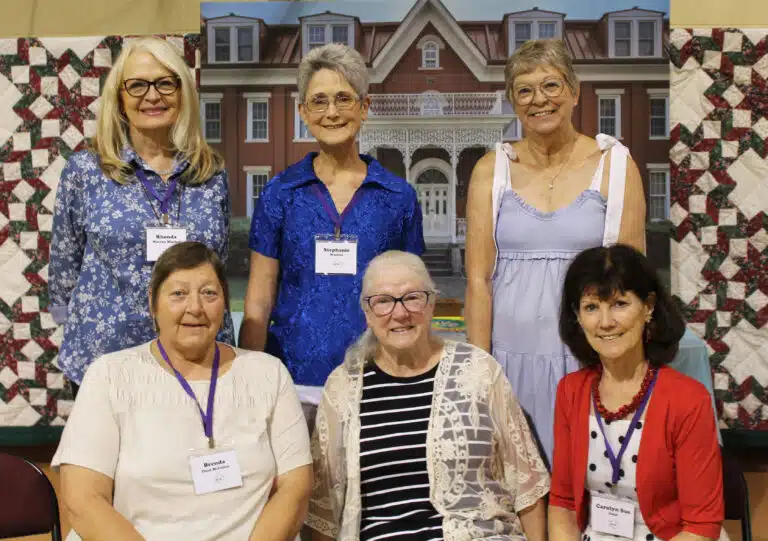 Class of 1973, seated from left, Brenda Dant McIntire, Marian Lanham, and Carolyn Sue Cecil; standing from left, Rhonda Warren Mischel, Stephane Warren, and Paula Chandler Gray. Class of 1973, seated from left, Brenda Dant McIntire, Marian Lanham, and Carolyn Sue Cecil; standing from left, Rhonda Warren Mischel, Stephane Warren, and Paula Chandler Gray.