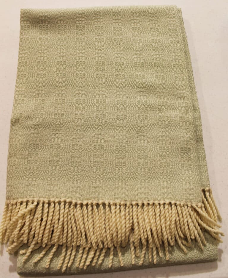 #70 Pale green shawl; 41x74; $125