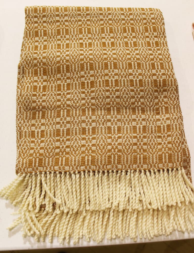 #72 Golden shawl; 41x74; $125