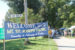 A Welcome Sign greeting everyone who entered the park across the street from the Ursuline Sisters of Mount Saint Joseph Motherhouse.