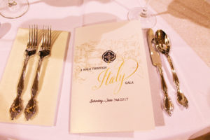 A place setting at the gala dinner.
