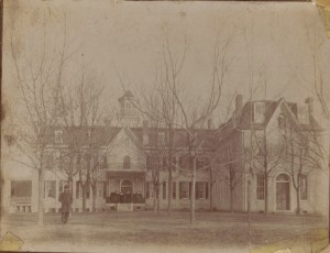 The Academy building after 1882. The south side wing (on the right) was added in 1882.