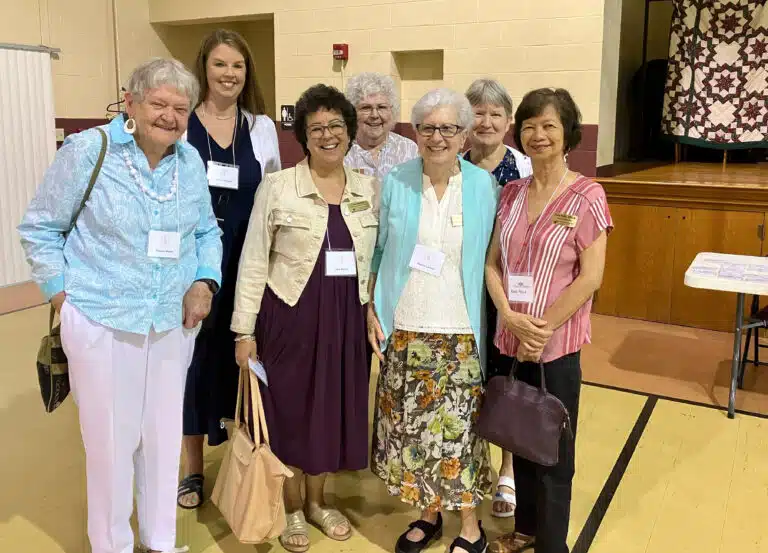 Many of the guests for the day were Associates with the Louisville Ursulines. Left to right, Theresa Butler, Carrie Wentzel, Lisa Steiner, Patricia Hagan, Regina Leitner, Barb Mercer, and Rory Polio. Not pictured is Associate Jane Cruthirds, who was the keynote speaker. Many of the guests for the day were Associates with the Louisville Ursulines. Left to right, Theresa Butler, Carrie Wentzel, Lisa Steiner, Patricia Hagan, Regina Leitner, Barb Mercer, and Rory Polio. Not pictured is Associate Jane Cruthirds, who was the keynote speaker.