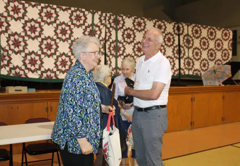 Sister Michele Morek and Associate Randy Shelby of Paducah were happy to see each other. It had been a few years since Randy left his position as pastoral care coordinator in Saint Joseph Villa. Sister Michele Morek and Associate Randy Shelby of Paducah were happy to see each other. It had been a few years since Randy left his position as pastoral care coordinator in Saint Joseph Villa.