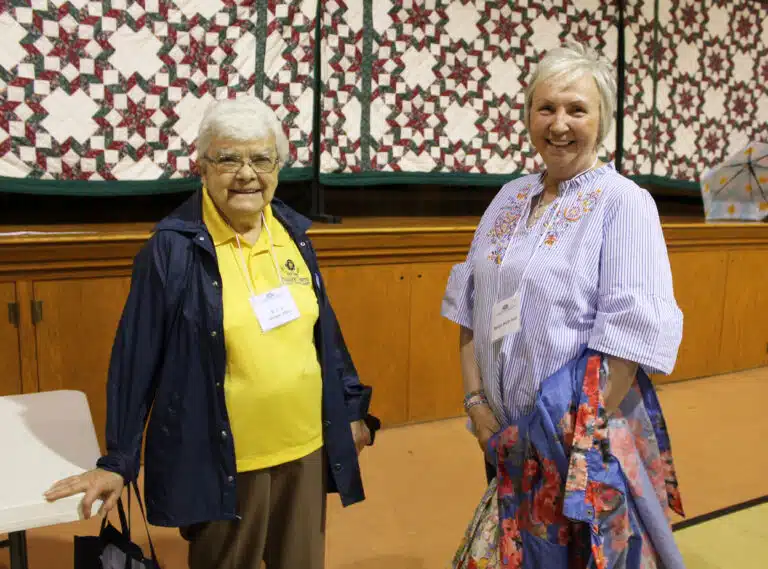 Sister Cecelia Joseph “C.J.” Olinger, left, gets to know Marilyn Wurth Roof of Paducah, who attended as a guest. Sister Cecelia Joseph “C.J.” Olinger, left, gets to know Marilyn Wurth Roof of Paducah, who attended as a guest.