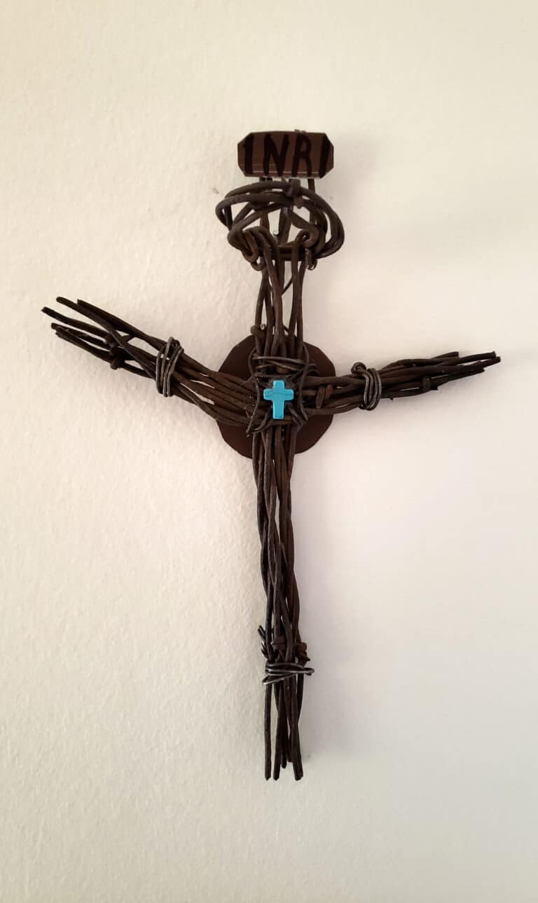 Sister Michele's barbed wire cross.