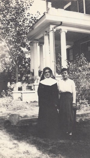 Sister Alberta Birkhead and a friend at Maple Mount.