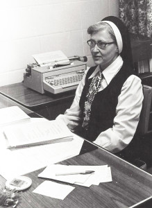 Sister Clarita, in her first year of teaching at Brescia College, 1967.