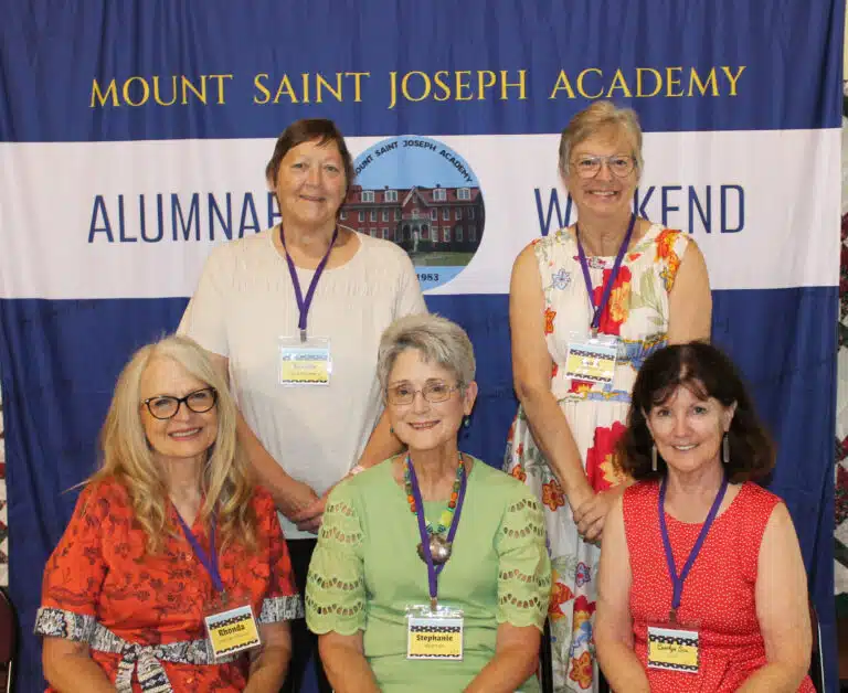 Class of 1973: Seated from left, Rhonda Warren Mischel, Stephanie Warren, and Carolyn Sue Cecil; standing from left, Brenda Dant McIntire and Paula Chandler Gray. Class of 1973: Seated from left, Rhonda Warren Mischel, Stephanie Warren, and Carolyn Sue Cecil; standing from left, Brenda Dant McIntire and Paula Chandler Gray.