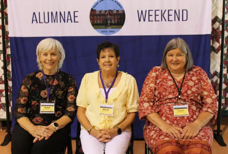 Class of 1974: From left, Vickie Bickett Groce, Karen Calhoun McCarty, and Laquita McIntyre McCarty. Class of 1974: From left, Vickie Bickett Groce, Karen Calhoun McCarty, and Laquita McIntyre McCarty.