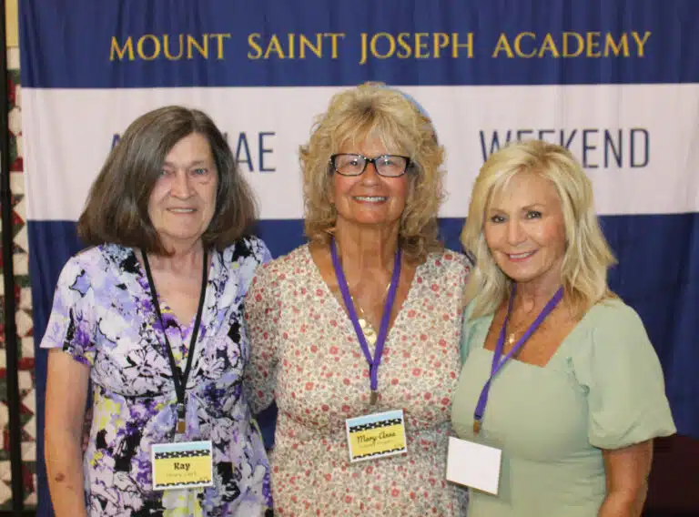 Class of 1975: From left, Kay Drury Clark, Mary-Anne Causey Powers, and Lisa Calhoun Mulligan. Class of 1975: From left, Kay Drury Clark, Mary-Anne Causey Powers, and Lisa Calhoun Mulligan.