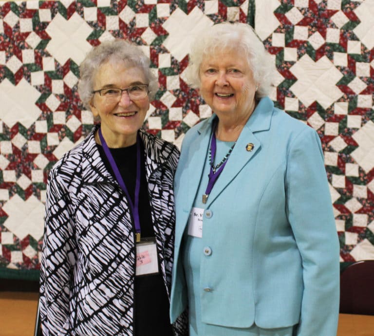 The class of 1957 are, from left, Sister Ann Patrice Cecil and Sister Vivian Bowles.