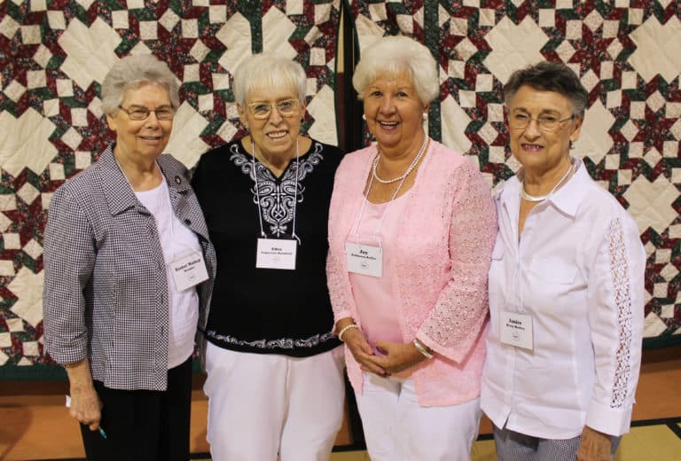 The class of 1959 is, from left, Sister Nancy Murphy, Edna Hagerman Blandford, Joy Robinson Keller and Janice Riney Morton.