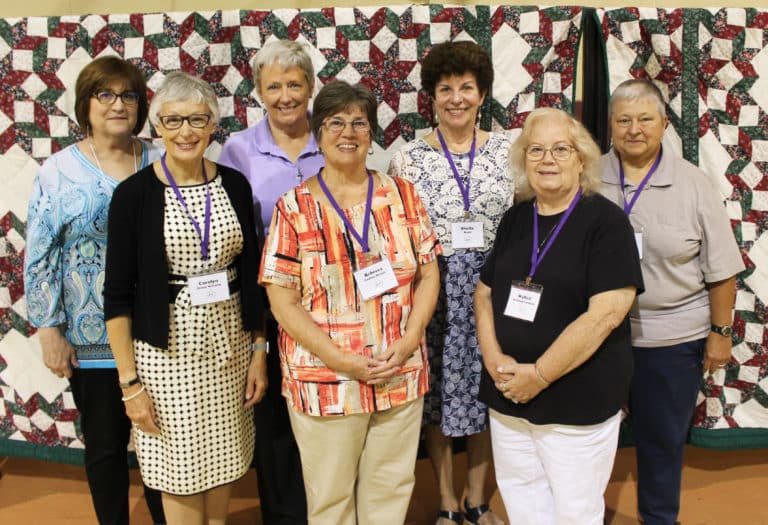 The class of 1971 is, front row from left, Carolyn Drury McCarty, Becky Collins Morris, and WaNell Stallings Lanham; second row from left is Mary Beth Bickett Andrews, Mary Carol Riney, Sheila Ward and Mary Danhauer.