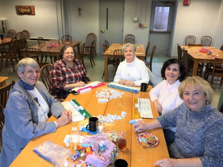 This group arrived early and began playing their usual game, Mahjongg, and they played it all day. The group consists of Charlotte Miller, Nancy Whitmer, Judy Nelson, Mary Montgomery and Betsy Stacey. Another player was missing because she spends winters in Florida. They usually get together every week to play. Some are retired from the school system and have been friends for a long time.