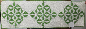 Green and White table runner