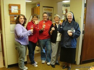 Valentine’s Day 2010-Left to Right Carrie Mann, Heather Eichholz, Lee Ann Wells, Sister Pam Mueller, Sister Rose Marita O’Bryan 