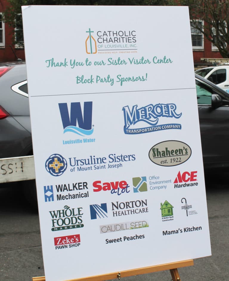 The block party would not have happened without the support of these donors, including the Ursuline Sisters of Mount Saint Joseph.