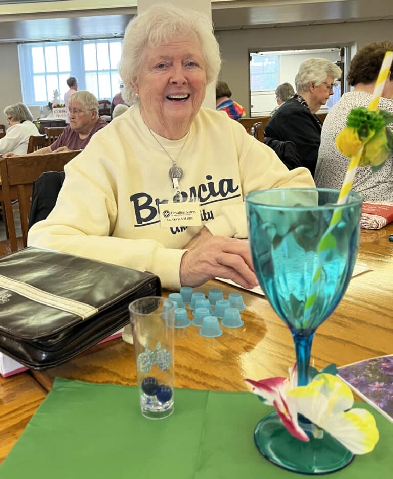 Sister Vivian Bowles is ready for the next round of bingo.
