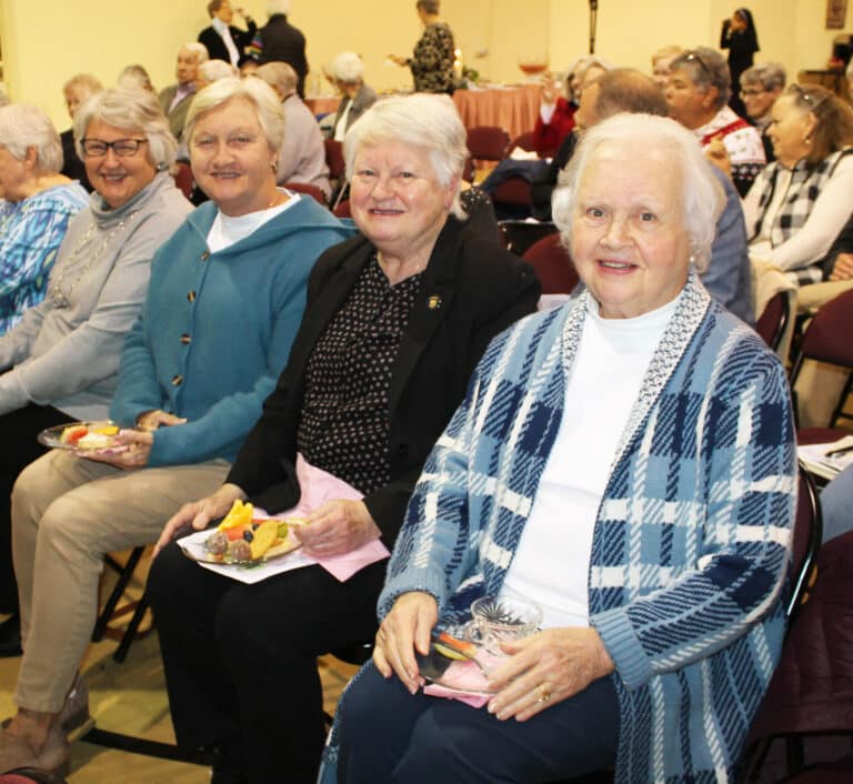 The Sims sisters were in attendance for “Legacy Sisters.” From left are Ursuline Associate Delores Turnage, Teresa Edwards, Sister Suzanne Sims and Gertie Frey.