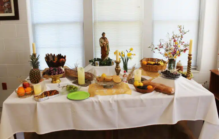 The completed Saint Joseph’s Table. The completed Saint Joseph’s Table.