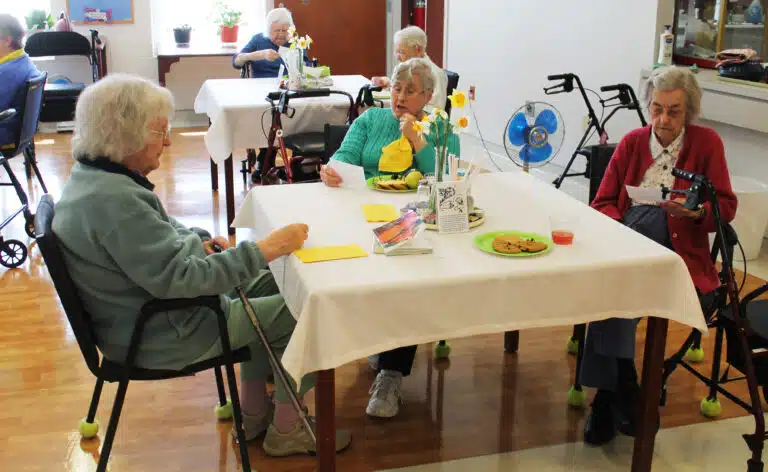 Sisters Francis Louise Johnson, left, Karla Kaelin, center, and Mary Gerald Payne pray to Saint Joseph, the protector and provider of the Holy Family. Sisters Francis Louise Johnson, left, Karla Kaelin, center, and Mary Gerald Payne pray to Saint Joseph, the protector and provider of the Holy Family.