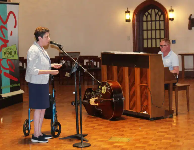 Heather Day Lane is accompanied by Clinton Miller on piano to perform “God Bless the Child,” by Billie Holiday. It was the first jazz song she sang when she first attended the camp. Heather Day Lane is accompanied by Clinton Miller on piano to perform “God Bless the Child,” by Billie Holiday. It was the first jazz song she sang when she first attended the camp.