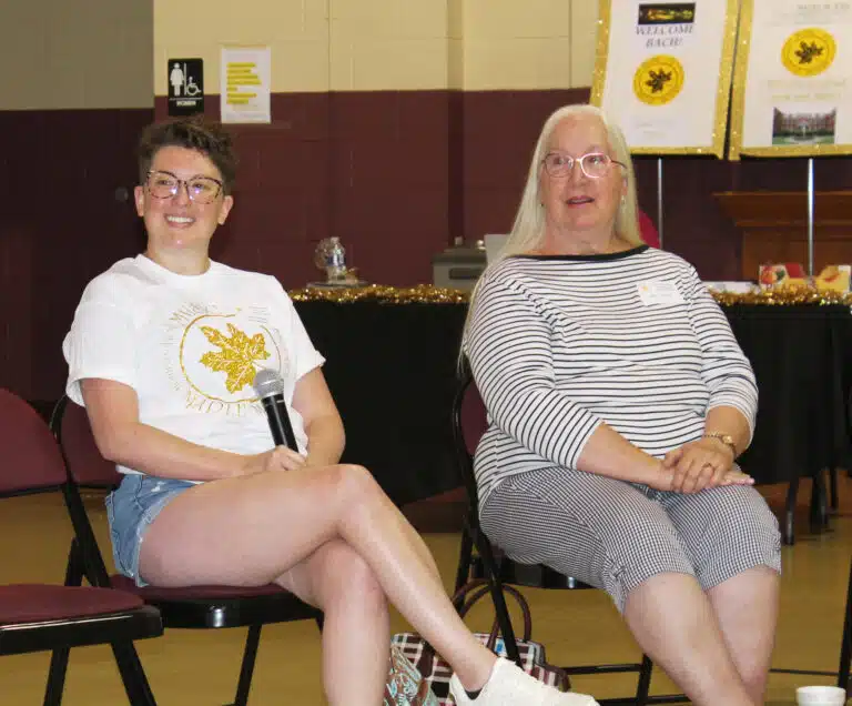 Kellie Ashby McClanahan, left, and Jean Coonrod share their stories of their camp days. Kellie Ashby McClanahan, left, and Jean Coonrod share their stories of their camp days.