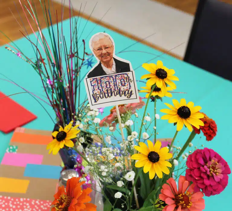 There was a little of Sister Marie Bosco on every table. There was a little of Sister Marie Bosco on every table.