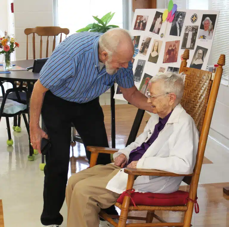George Wathen, Sister Marie Bosco’s half-brother, said, “I’ve had a wonderful life because of her. We love her.” George Wathen, Sister Marie Bosco’s half-brother, said, “I’ve had a wonderful life because of her. We love her.”