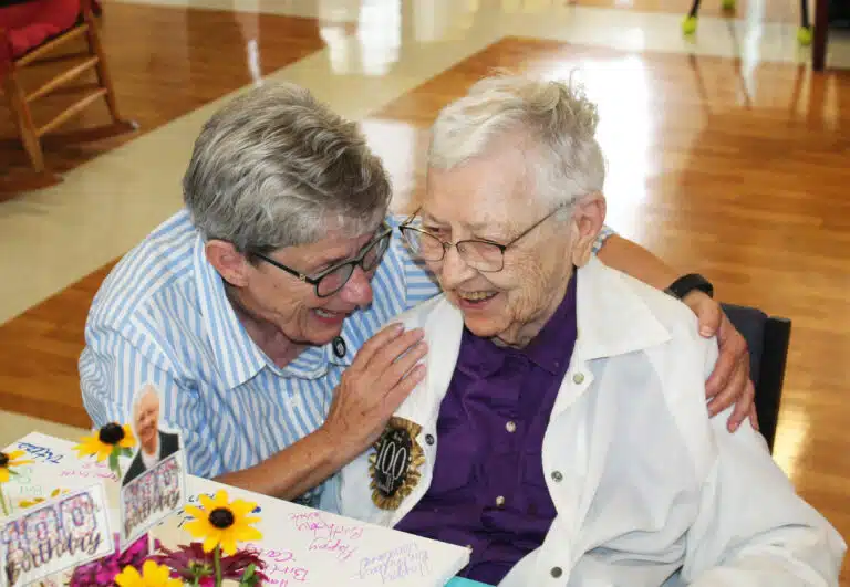 Sister Judith Nell Riney came from Brescia University in Owensboro for the party. She and Sister Marie Bosco served at Brescia together for 25 years. Sister Judith Nell Riney came from Brescia University in Owensboro for the party. She and Sister Marie Bosco served at Brescia together for 25 years.