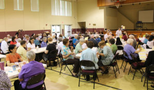About 100 Ursuline Sisters and Associates filled the gym at Maple Mount for Associates and Sisters Day.