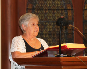 Ursuline Associate Elaine Wood was the second lector at Mass.