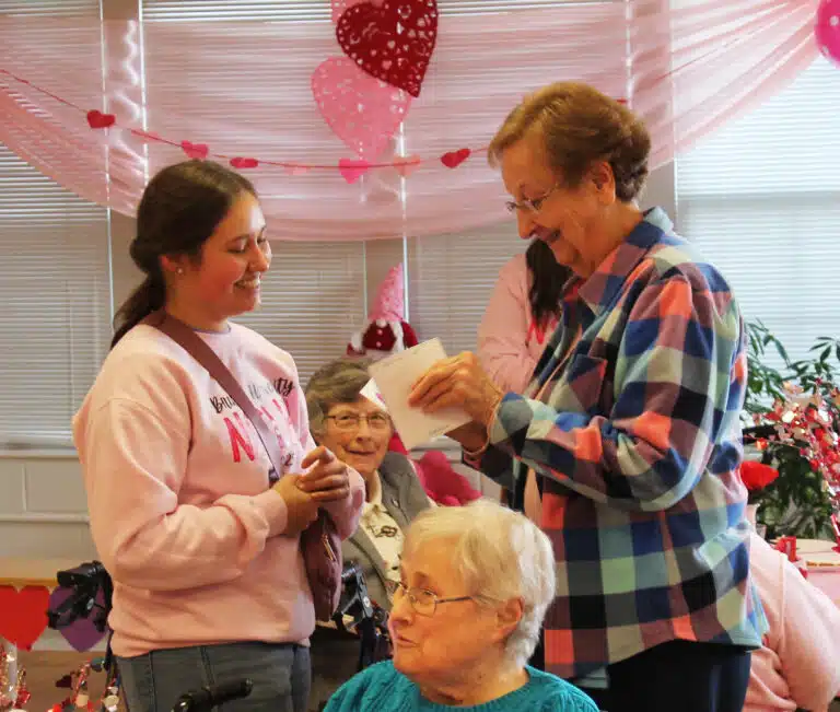 Sister Susan Mary Mudd is excited to open her Valentines from Abby Russel. Sister Susan Mary Mudd is excited to open her Valentines from Abby Russel.