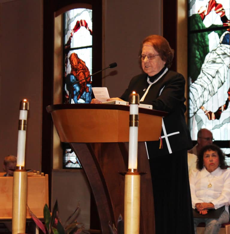 Sister Rosanne renews the vows she took to become an Ursuline Sister.
