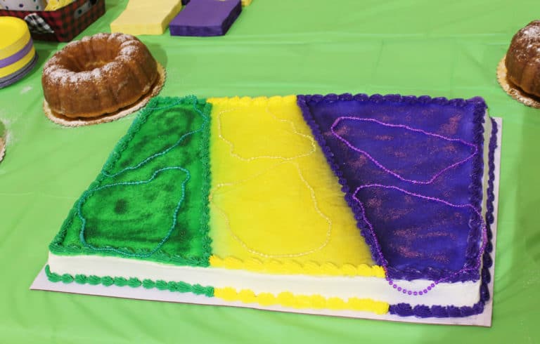 Even one of the cakes had a Mardi Gras theme.
