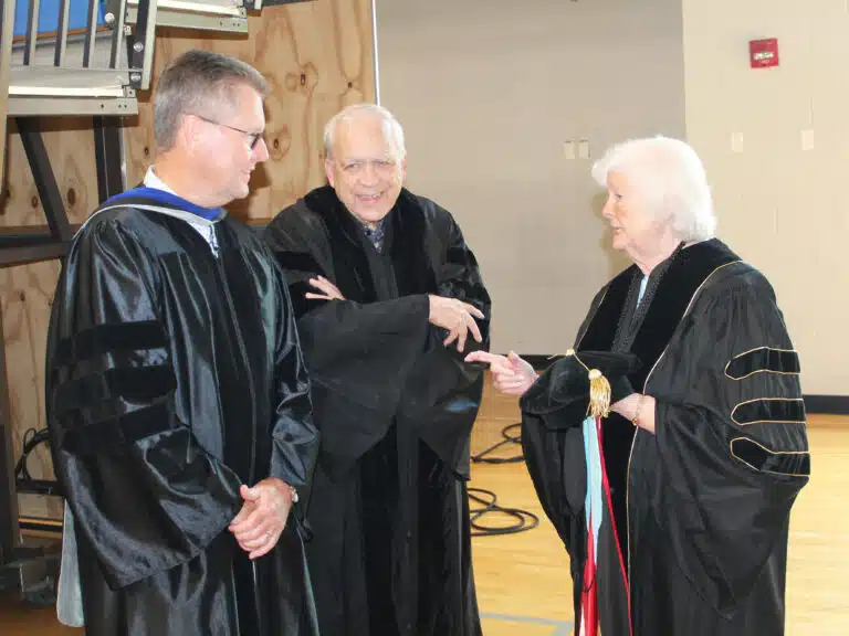 Sister Vivian Bowles talks with Kevin Carrico, left, and Ernie Taliaferro, both members of the Brescia Board of Directors, prior to the festivities. Sister Vivian was a professor and former president of Brescia. Sister Vivian Bowles talks with Kevin Carrico, left, and Ernie Taliaferro, both members of the Brescia Board of Directors, prior to the festivities. Sister Vivian was a professor and former president of Brescia.