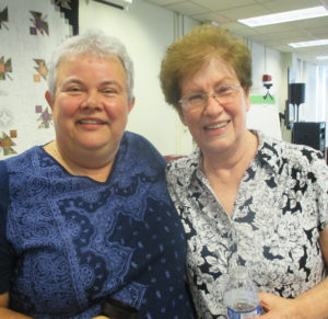 Sister Martha Keller, left, visits with Sister Laurita Spalding.