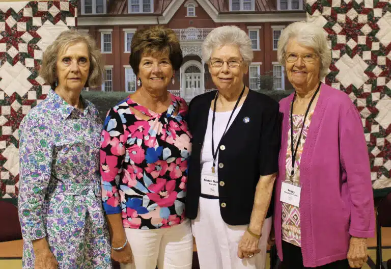 The Murphy sisters, who span a decade of attending Mount Saint Joseph Academy, pose for a photo. From left are Sally Buford A’64, Mary Riney A’66, Sister Nancy Murphy A’59, and Peggy McCarthy A’56. The Murphy sisters, who span a decade of attending Mount Saint Joseph Academy, pose for a photo. From left are Sally Buford A’64, Mary Riney A’66, Sister Nancy Murphy A’59, and Peggy McCarthy A’56.