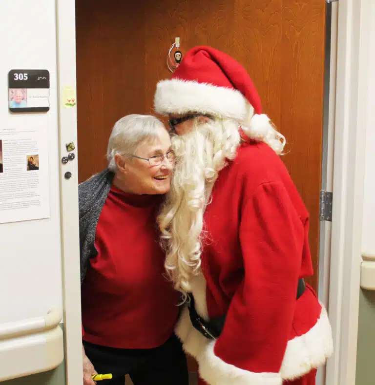 Just what sort of secrets is Santa sharing with Sister Karla Kaelin?
