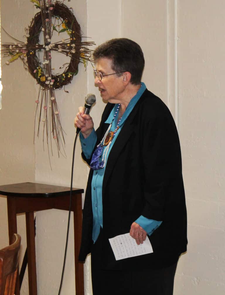 In her first official duty as congregational leader, Sister Sharon Sullivan informed everyone it was time to eat.