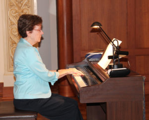 Sister Mary Henning played the piano throughout the service.