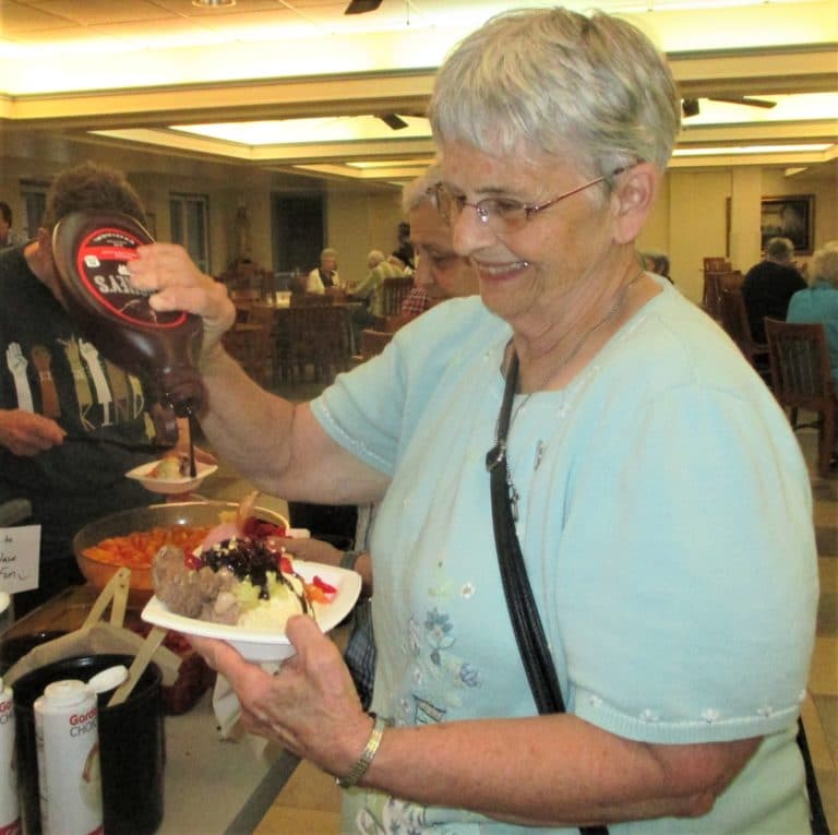 Sister Mary Celine Weidenbenner believes in the adage, “Everything is better with chocolate sauce on it.”