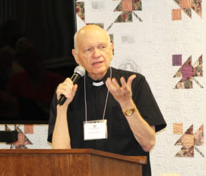 Father Joe Merkt leads the discussion on Ursuline Spirituality during the morning session. He is a priest of the Archdiocese of Louisville, and an Associate of the Ursuline Sisters of Louisville.