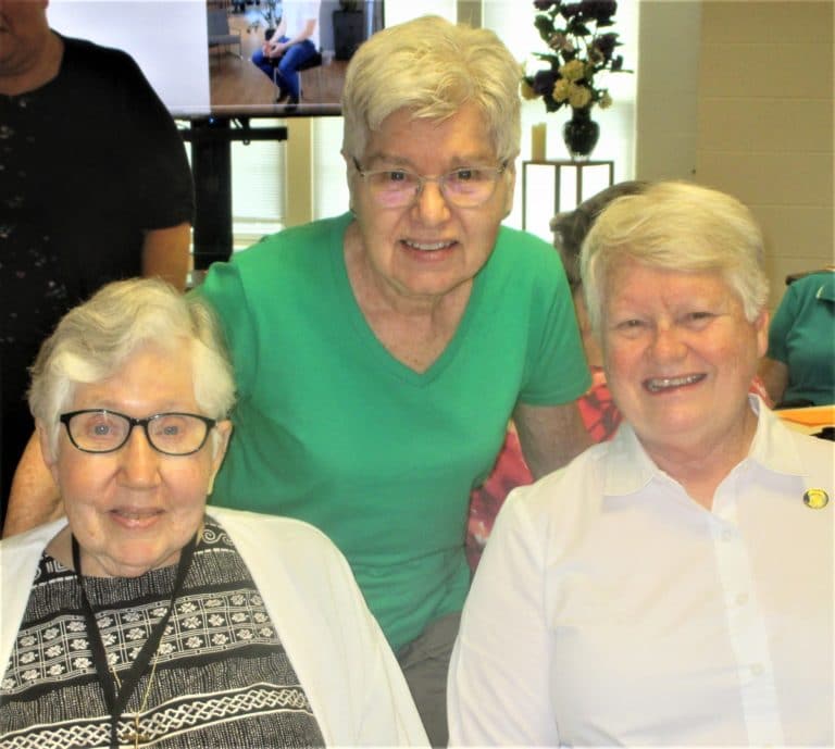 Sister Ruth Gehres, left, finally gets in front of the camera, along with Sister Jane Falke, center, and Sister Suzanne Sims.